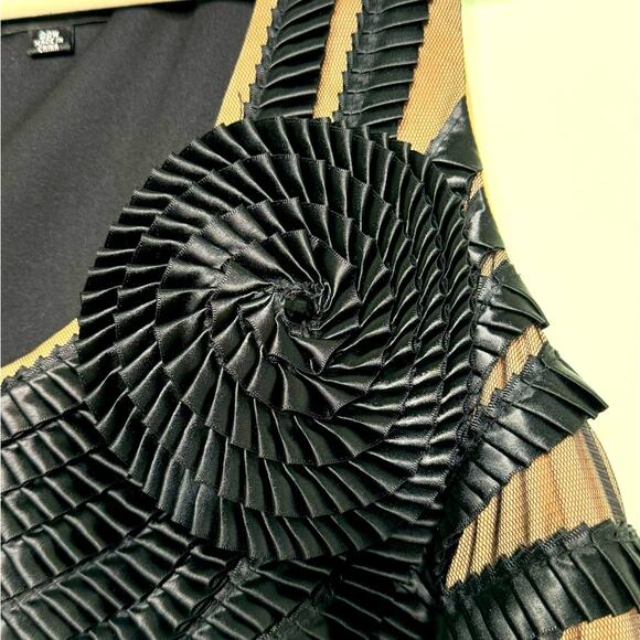 Adrianna Papell Dress Womens Sleeveless Bandage Sheath With Flower Black Size 22 - Picture 5 of 7